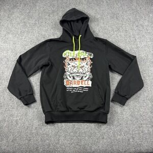 Kill Crew Hoodie Mens Medium Black Barbell Graphic Pullover Fleece Sweatshirt